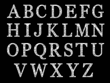 Elmas mektuplar, lüks mücevher alfabesi, baskı ve logo tasarımı için parlak gümüş harf.