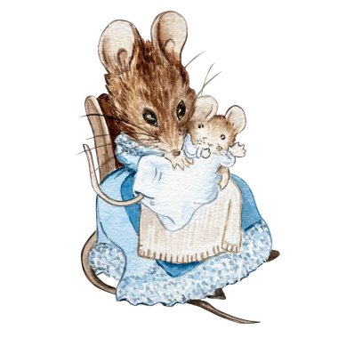 Suluboya Fare, arkadaşlar Peter Rabbit, çocuk kitabı illüstrasyonu