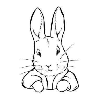 Sanat tarzında Peter Rabbit, tasarım ve baskı için klasik resimli çocuk kitabı karakteri.