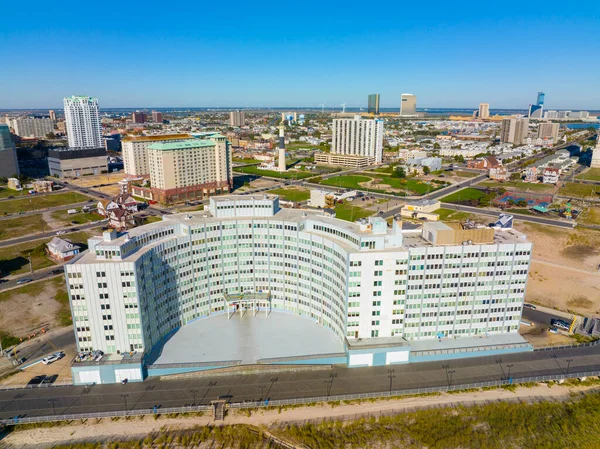 Ocean Building 101 Boardwalk Absecon Lighthouse Back Aerial View Mouth — Foto Stock