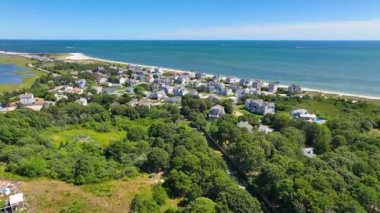 Martı Sahili hava görüntüsü yazın West Yarmouth, Cape Cod, Massachusetts MA, ABD. 
