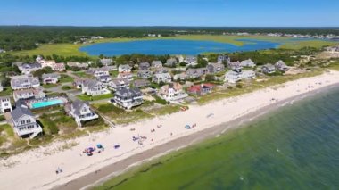 Martı Sahili Deniz Feneri manzarası Great Island 'da Martı Sahili, Batı Yarmouth, Cape Cod, Massachusetts MA, ABD. 