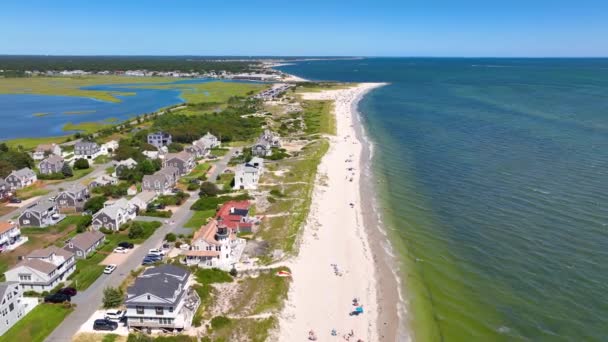 Seagull Beach Aerial View Summer West Yarmouth Cape Cod Massachusetts — Stockvideo