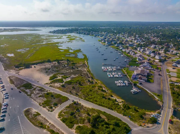 Aerial View West Dennis Yacht Club Bass River Mouth West — Stock Photo, Image