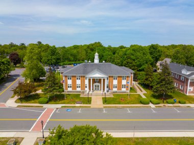 Burlington Belediye Binası hava görüntüsü Burlington şehir merkezi, Massachusetts MA, ABD. 