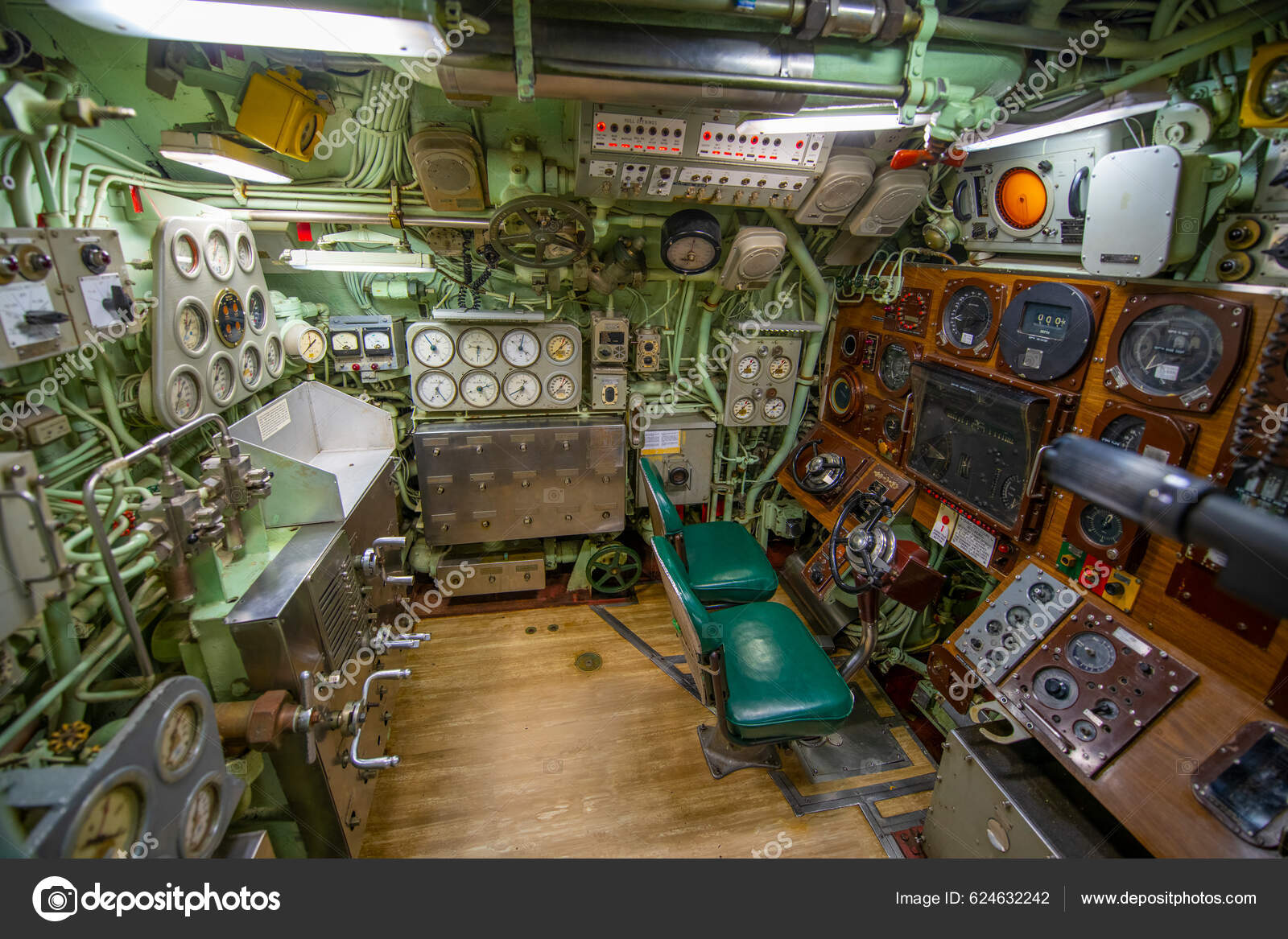 Control Room Uss Albacore Agss 569 Submarine Built 1953 Navy