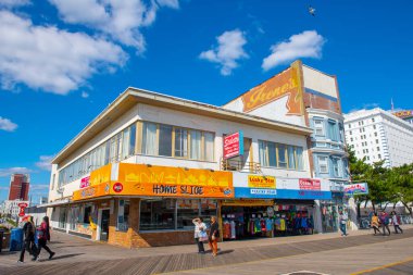 Atlantic City, New Jersey NJ, ABD 'de 1245 Boardwalk' ta Home Slice pizza dükkanı.. 