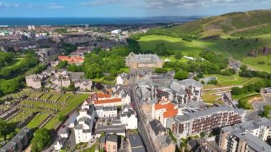 Holyrood Palace was built in 1671, is located at the bottom of Royal Mile in Old Town Edinburgh, Scotland, UK. Old town Edinburgh is a UNESCO World Heritage Site since 1995. 