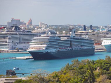 Cruise ship Holland America Line Nieuw Amsterdam docked at Nassau Harbour, Nassau, New Providence Island, Bahamas. clipart