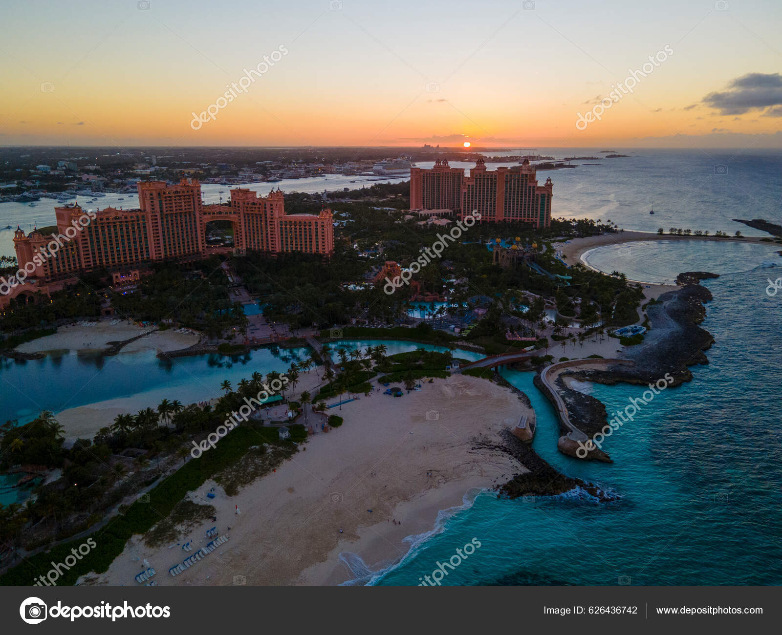 Sunset at the Reef - Paradise Island Beach, Nassau Bahamas…