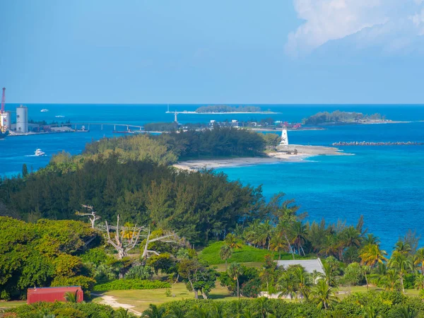Nassau Harbour Világítótorony Paradicsom Szigeten Nassau Bahama Szigetek — Stock Fotó