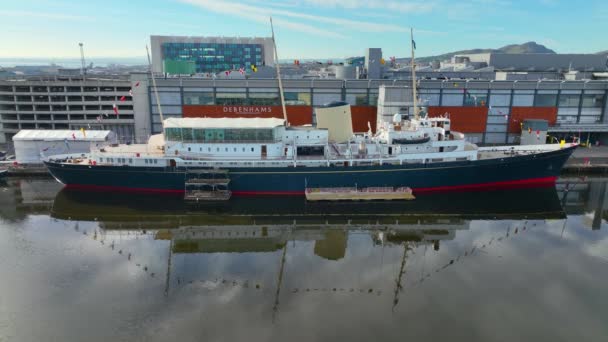 Royal Yacht Britannia Former Royal Yacht British Monarchy She Docked — Vídeo de Stock