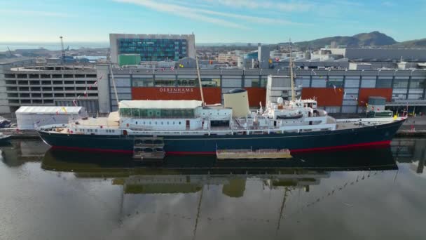Royal Yacht Britannia Britanya Monarşisinin Eski Kraliyet Yatıdır Edinburgh Skoçya — Stok video