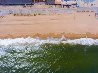 Salisbury Sahili hava manzarası Broadway ve Boardwalk 'u da kapsıyor. Salisbury, Massachusetts MA, ABD. 