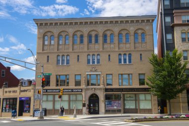 Historic commercial building at 442 Main Street in historic city center of Malden, Massachusetts MA, USA. 