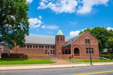 Malden Public Library at 36 Salem Street in historic city center of Malden, Massachusetts MA, USA. 