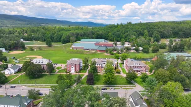 New Hampton Historic Center Including New Hampton School Aerial View — Stok video