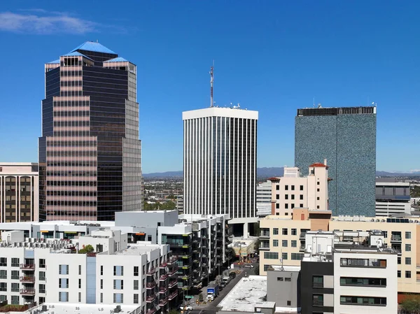 Tucson modern skyscrapers including One South Church, Bank of America Plaza and Pima County Legal Services Building on Stone Avenue in downtown Tucson, Arizona AZ, USA. 