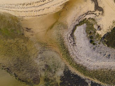 Gurnet Point beach aerial view in Duxbury Bay in town of Plymouth, Massachusetts MA, USA. 