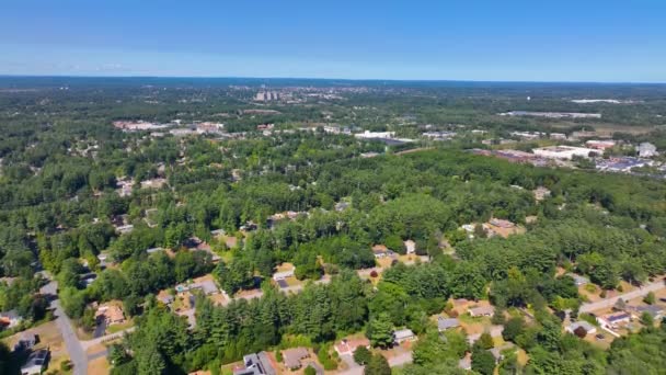 Aerial View Chelmsford Historic Residence Area Summer Town Chelmsford Massachusetts — Stockvideo