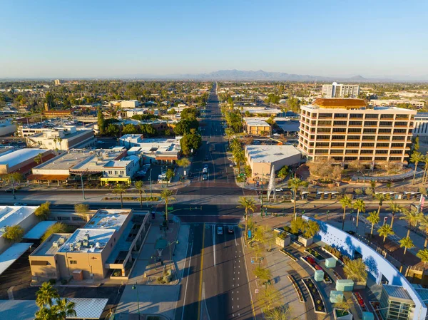 Mesa City Center Aerial View Center Street Main Street Sunset — Foto de Stock