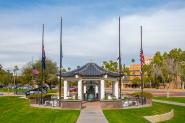 Arizona Eyalet Kongre Binası önündeki Wesley Bolin Memorial Plaza 'daki Kore Savaşı Anıtı Phoenix, Arizona AZ, ABD. 