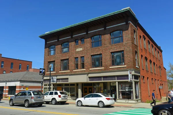 Historische Geschäftshäuser Der Main Street Historischen Stadtzentrum Von Webster Massachusetts — Stockfoto