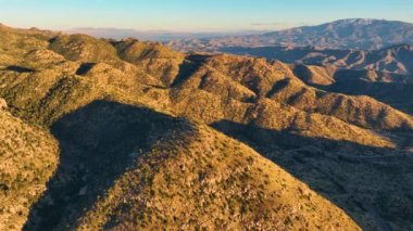 Mount Lemmon aerial view at sunset from Thimble Peak Vista in Pima County near Tucson, Arizona AZ, USA. 