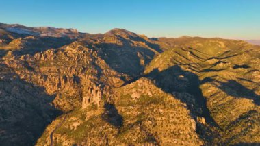 Mount Lemmon aerial view at sunset from Thimble Peak Vista in Pima County near Tucson, Arizona AZ, USA. 