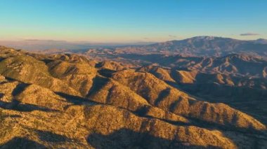 Mount Lemmon aerial view at sunset from Thimble Peak Vista in Pima County near Tucson, Arizona AZ, USA. 