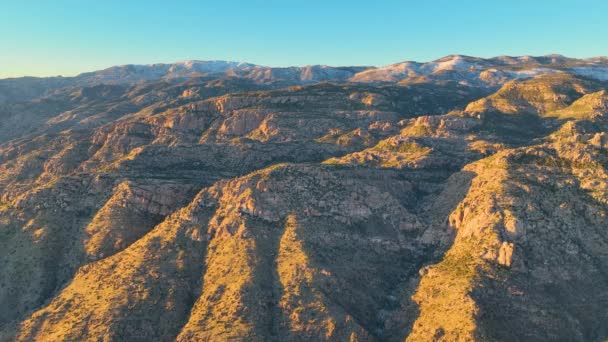 Mount Lemmon Aerial View Sunset Thimble Peak Vista Pima County — Stock video