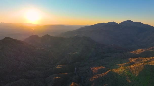Mount Lemmon Aerial View Sunset Thimble Peak Vista Pima County — 비디오