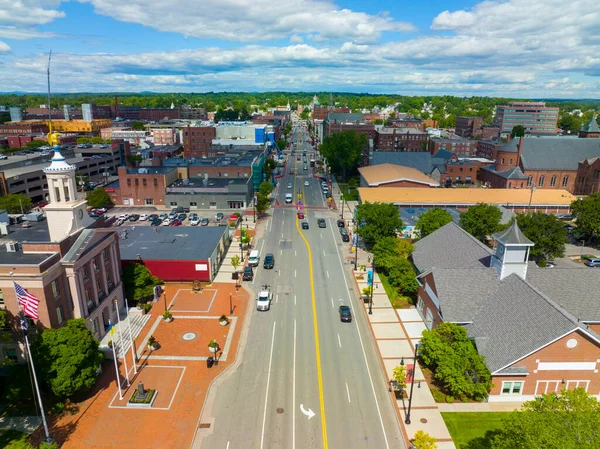 Historische Geschäftshäuser Luftaufnahme Der Main Street Der Historischen Innenstadt Von — Stockfoto