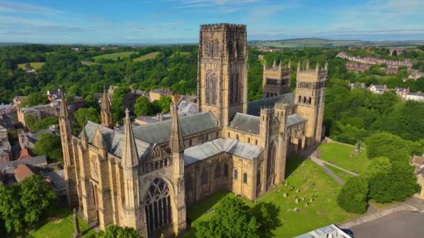 Durham Cathedral Cathedral Historic City Center Durham England Durham Castle — ストック動画