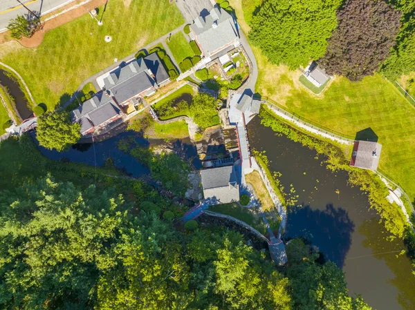 Russell Mill Aerial View River Meadow Brook Russell Millpond Town —  Fotos de Stock