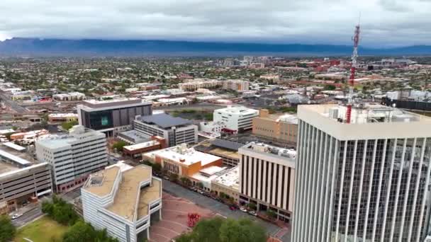 Tucson Downtown Modern City Aerial View Church Avenue Stone Avenue — Vídeo de stock