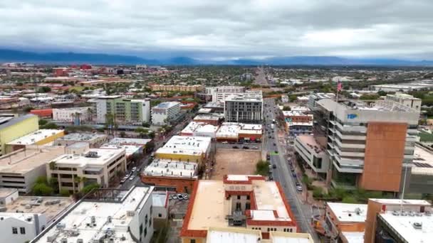 Tucson Centru Města Moderní Letecký Pohled Church Avenue Stone Avenue — Stock video