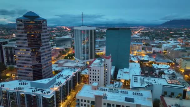 Tucson Modern Skyscrapers Sunset Including One South Church Bank America — ストック動画