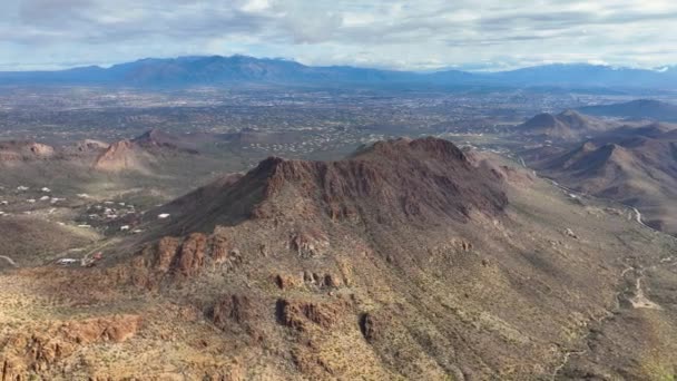 Yetman Trail Ringtail Ridge Golden Gate Peak Tucson Mountains Air — Stock video