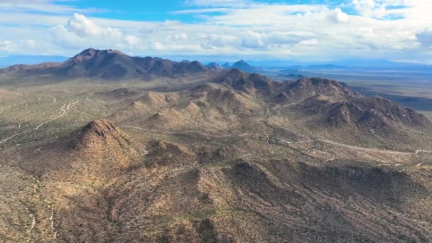 Wasson Peak Εναέρια Άποψη Sonoran Desert Τοπίο Στο Tucson Mountain — Αρχείο Βίντεο