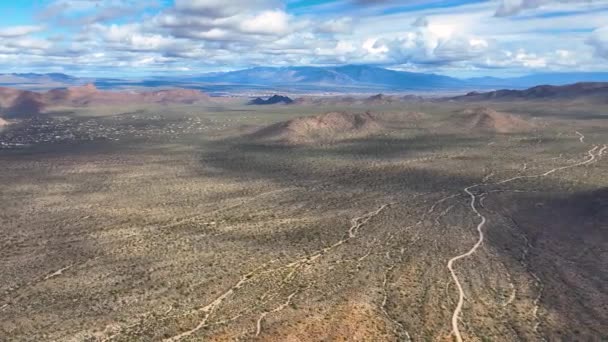 Wasson Csúcs Légi Kilátás Sonoran Sivatagi Táj Tucson Mountain District — Stock videók