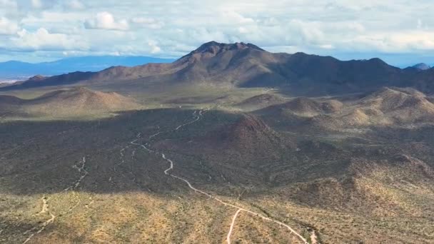 Wasson Peak Εναέρια Άποψη Sonoran Desert Τοπίο Στο Tucson Mountain — Αρχείο Βίντεο
