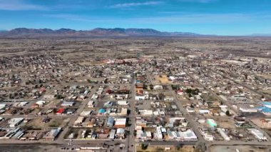 Willcox 'un WMaley Caddesi' ndeki Wilroad Bulvarı 'ndaki hava görüntüsü tarihi şehir merkezi Willcox, Arizona AZ, ABD. 