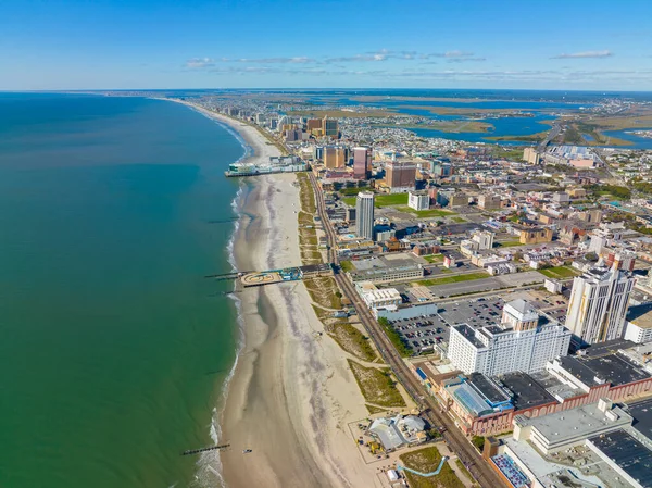 Atlantic City Aerial View Including Central Pier Arcade Boardwalk Atlantic — Stock Photo, Image