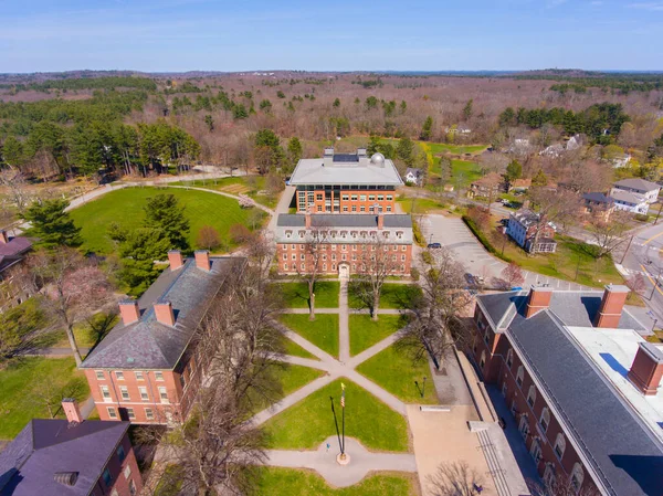 Stock image Phillips Academy aerial view in spring including Paul Revere House at 180 Main Street in historic town center of Andover, Massachusetts MA, USA. 