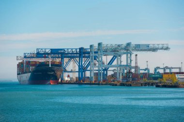 MSC konteynır gemisi MSC Alessia Boston Liman Bölgesi, Boston City, Massachusetts MA, ABD. 