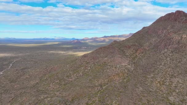 Golden Gate Mountain Peak Tucson Mountains Luftudsigt Med Sonoran Desert – Stock-video