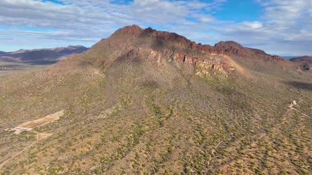 Golden Gate Mountain Peak Tucson Mountains Aerial View Sonoran Desert — Stock Video