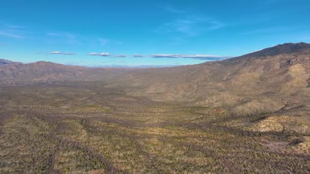 Tanque Verdi Ridge Rincon Mountains Aerial View Sonoran Desert Landscape — Stock Video