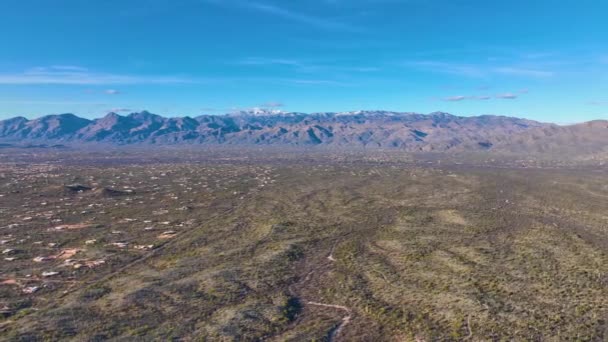 Panoramautsikt Över Sonoran Desert Landskap Inklusive Lemmon Santa Catalina Bergen — Stockvideo
